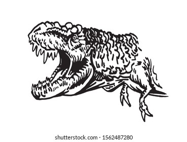 Graphical raptor isolated on white background,vector illustration  for tattoo and printing