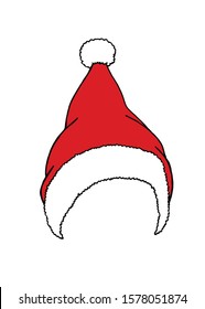 Graphical red hat isolated on white background, new year element