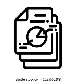 graphical report icon, outline black style, seo and business illustration