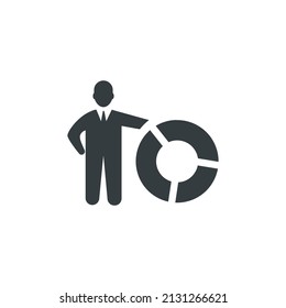 Graphical report icon, vector illustration