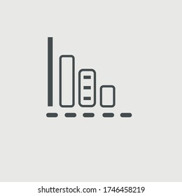 Signo de ilustración de icono del vector de informe gráfico
