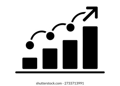 representação gráfica do crescimento dos negócios, exibindo uma tendência ascendente através da análise visual