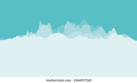 Graphical representation of data. Electric impulse, soundwave or financial chat. Flat vector design template with copyspace.
