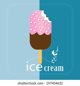 graphical representation of a delicious ice cream on a blue background 