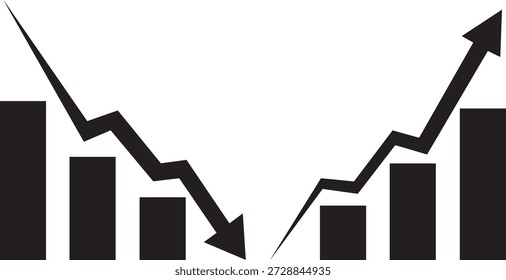 Uma representação gráfica das tendências flutuantes do mercado de ações e padrões de crescimento financeiro