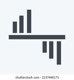 Graphical Representation Icon in trendy glyph style isolated on soft blue background