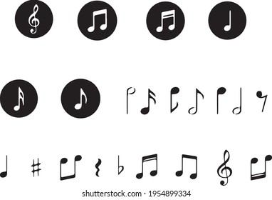 graphical representation of notes, notations of musical sounds. vector graphics relating to Music. musical notes. recording sounds