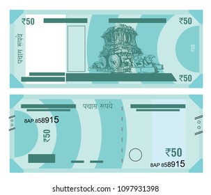 Graphical representation of Rs. 50 Indian Currency Note