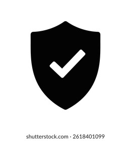 Graphical representation of security shield with checkmark indicating protection