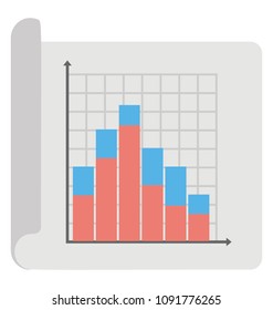 
Graphical representation of a vertical bar chart, sometimes it called a line graph 
