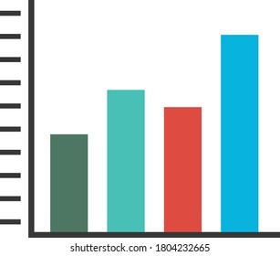 Graphical representation of a vertical bar chart, called a column graph. bar graph chart statistics.