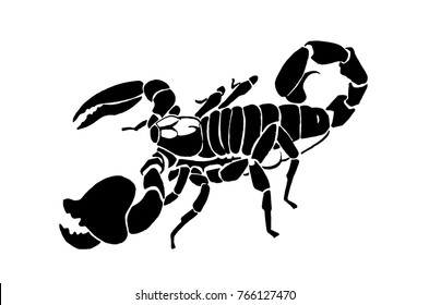 Graphical scorpion isolated on white background,vector illustration for tattoo and printing