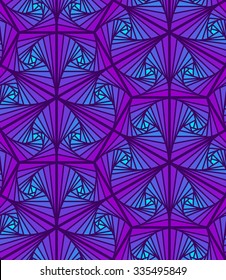 Graphical seamless zentangle pattern. Vector geometrical background with optical illusion.  Use for pattern fills, wallpaper, textile, wrapping paper, web page background. 