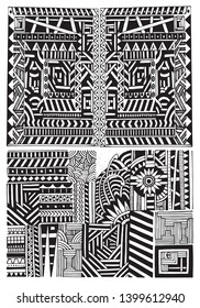 Graphical set of abstract illustrations isolated on white, anti stress vector illustration