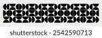 Graphical shapes of half circles in black and white shades. The classic Bauhaus style pattern design for a unique decor, textiles and interior design.