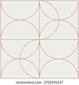  Formas gráficas de semicírculos en tonos marrones claros para decoración de paredes, textiles y diseño de interiores.