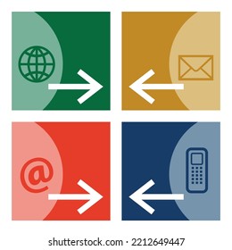 Graphical signs and arrows to show the way