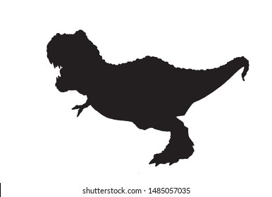 Graphical silhouette of dinosaur isolated on white,vector illustration	
