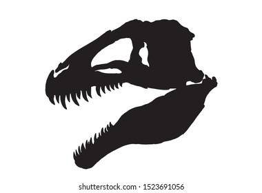 Graphical Silhouette Dinosaur Skull Isolated Vector Stock Vector ...