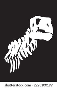 Graphical  silhouette of dinosaur skull  isolated on black background,vector illustration for tattoo and printing