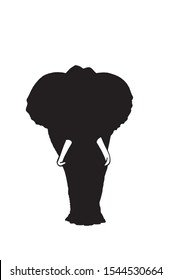 Graphical silhouette of elephant isolated on white background,vector illustration