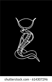 Graphical silhouette of snake isolated on black