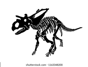  Graphical skeleton of einiosaurus isolated on white background,vector sketch for tattoo and printing