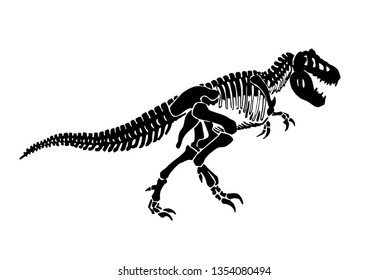 Graphical skeleton of tyrannosaurus isolated on white background,vector illustration, tattoo,science