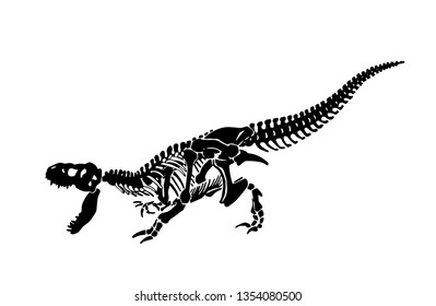 Graphical skeleton of tyrannosaurus isolated on white background,vector illustration, tattoo,science