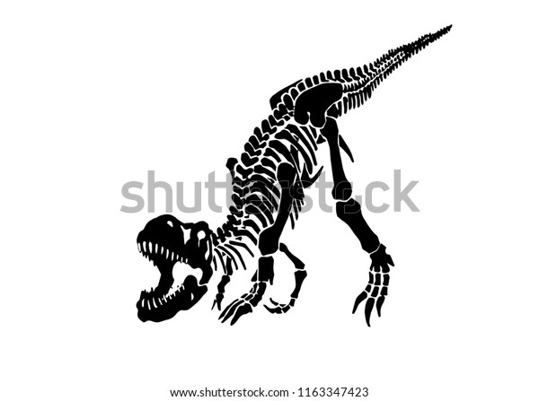 Graphical Skeleton Tyrannosaurus Isolated On White Stock Vector ...