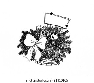 Graphical sketch basket with place for your text