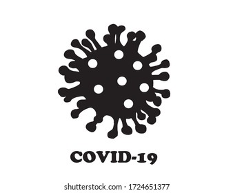 Graphical sketch of coronavirus isolated on white background, vector  illustration for logo ,banners and printing