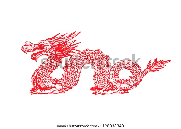 Red Dragon Tattoo Sketch - tattoo design