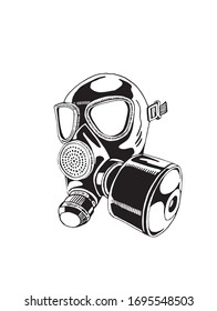 Graphical sketch of virus protection mask isolated on white background, vector  illustration, pandemic element 