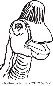 graphical sketchy portrait of Pachycephalosaurus ,vector  illustration,dinosaur
