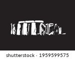 Graphical stonehenge on black background,vector 3D illustration