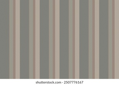 Graphical stripe background vertical, trim fabric pattern seamless. Turkish texture vector lines textile in stone grey and medium gray colors palette.