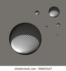 A Graphical Stylization Of Liquid Drops, Mercury, Quicksilver Drops