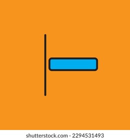 A graphical symbol indicating the alignment of text or other elements to the left side of a container.