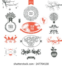 Graphical trees. Ssymbol of nature.