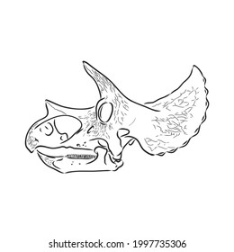 Graphical triceratops isolated on white background,vector illustration for printing