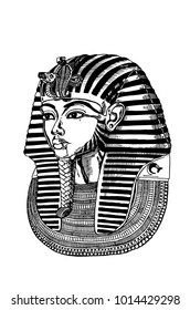 Graphical tutankhamen isolated on white background,vector