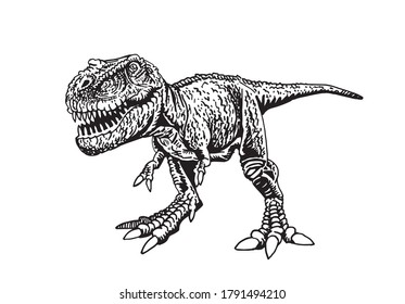 Graphical tyrannosaurus isolated on white background,vector 