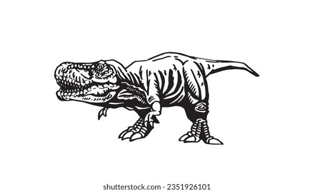 Graphical  tyrannosaurus rex,angry  dinosaur for coloring,design,logo and printing