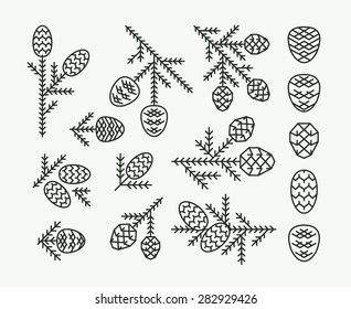 Graphical vector linear set of firtree cones