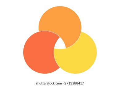 Secciones de infografía de diagrama gráfico de Venn. Conjunto de líneas del gráfico de Formas circulares superpuestas. Diagramas de Venn con círculos superpuestos, mostrando un área común, para presentación infográfica