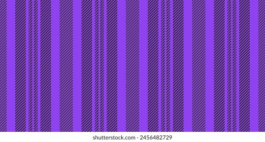 Graphical vertical stripe background, december pattern vector lines. Real seamless texture textile fabric in dark and violet color.