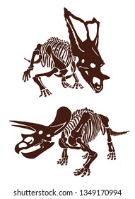 Graphical vintage set of dinosaur skeletons ,retro background,vector sketch