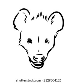 Graphical vintage sketch of hyena ,vector illustration