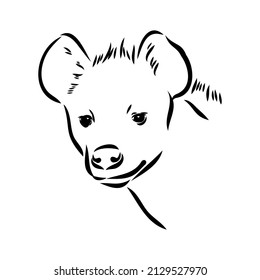 Graphical vintage sketch of hyena ,vector illustration